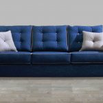 contemporary style blue fabric sofa with pillow rolled arm PHSYZKI