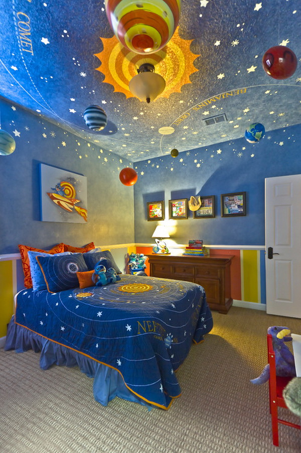 cool kids room ideas contemporary boys bedroom solar system decoration by hobus homes UCIEOCB
