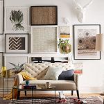 creative living room design view in gallery living room with a gallery wall XDKVCMY