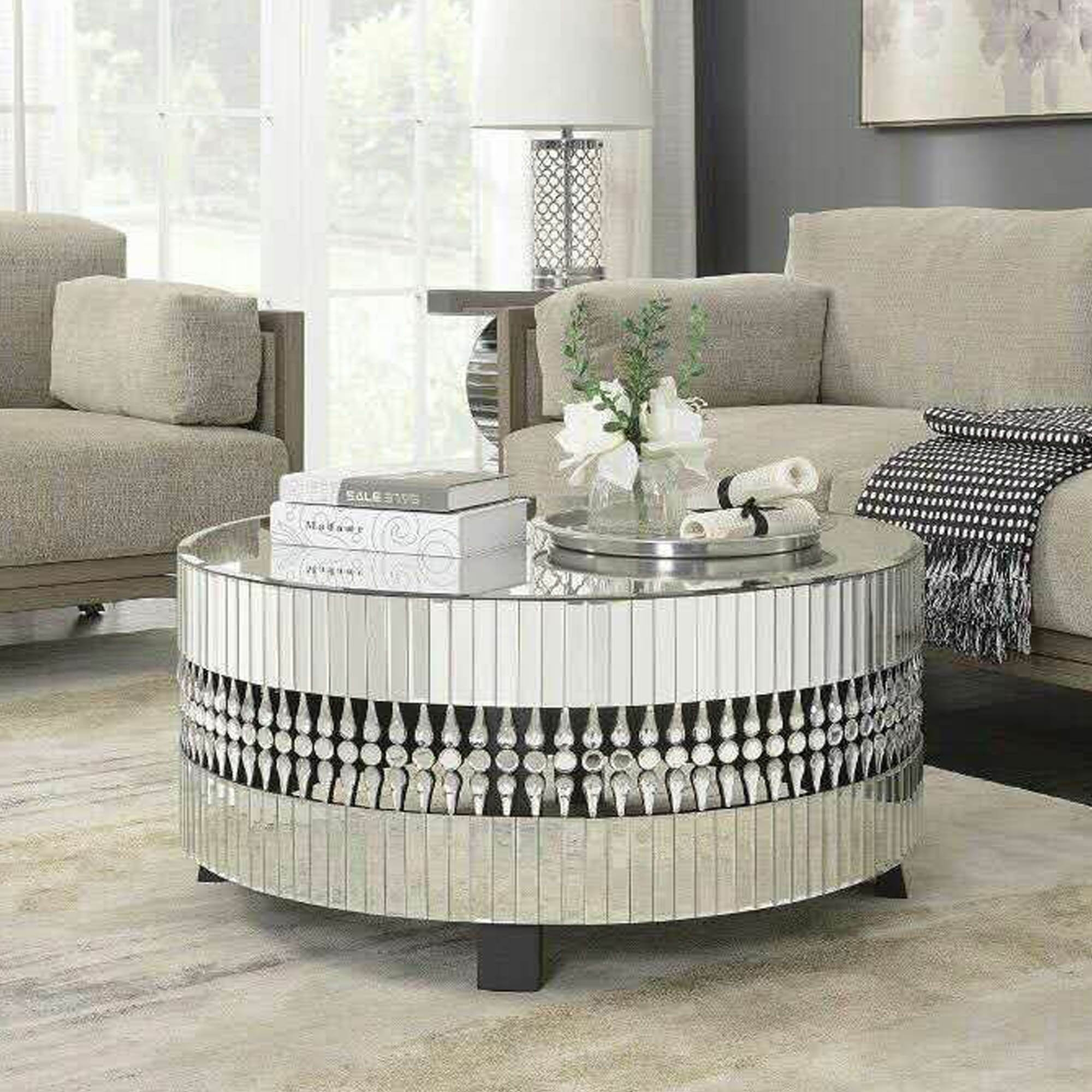 crystal mirrored coffee table SIDTKZZ