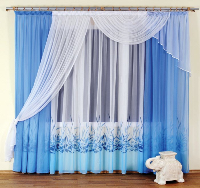 curtain patterns blue and white curtain design GZCTTWM