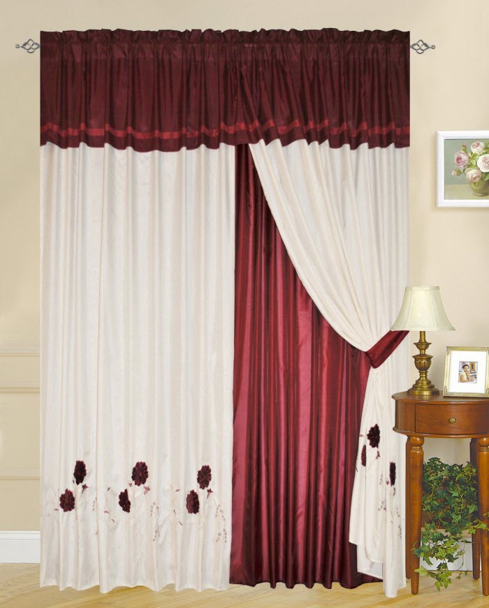 curtain patterns red and white curtain design OOBAACQ