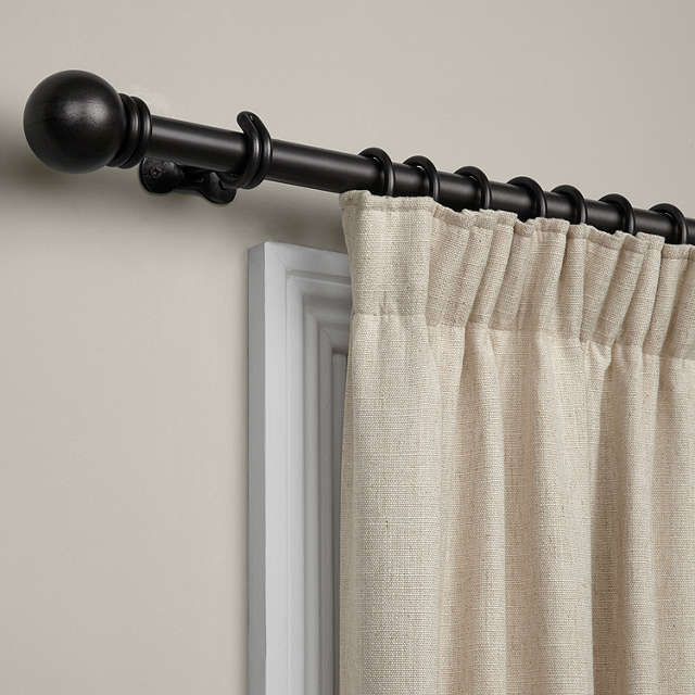 curtain poles buyjohn lewis black waxed curtain pole, l180cm x dia.25mm QUNJNWC