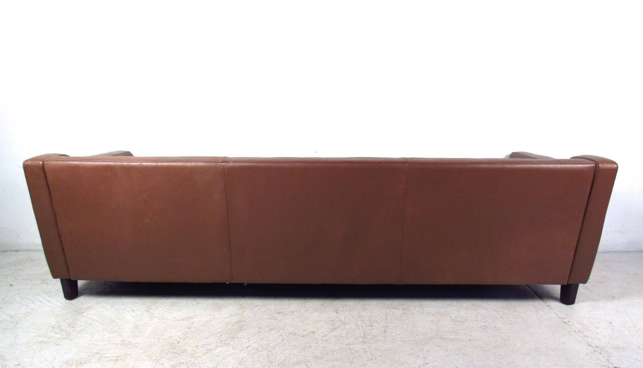 danish vintage leather sofa in the style of børge mogensen for JAOUZWS