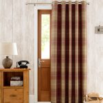 door curtains highland check wine lined eyelet door curtain XPTTFSK