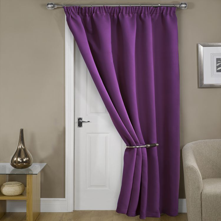 door curtains thermal supersoft blackout door curtain purple ROPMVHN