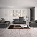 estro salotti evergreen modern black italian leather sofa set EHEIZZB