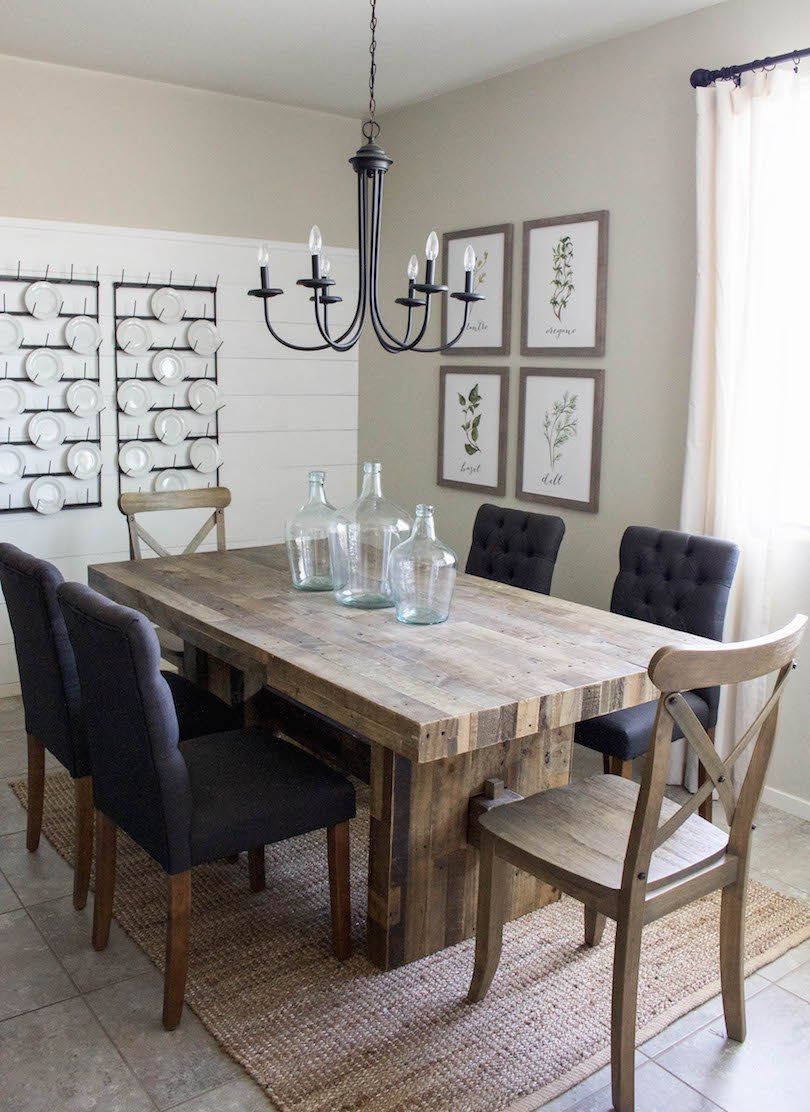 farmhouse dining table modern farmhouse dining room u0026 diy shiplap KXQKVFZ