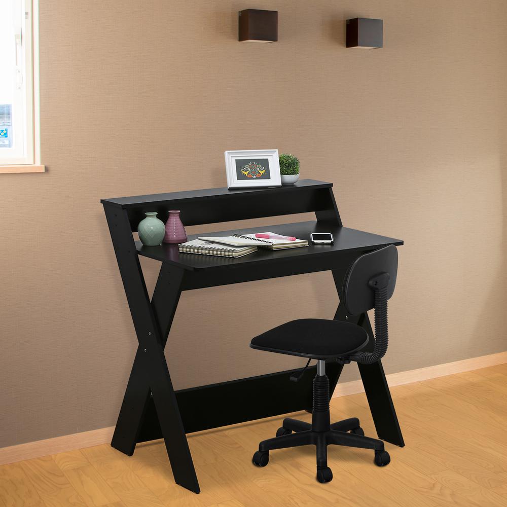 furinno modern simplistic espresso criss-crossed study desk QEOVBAN