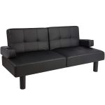futon couch amazon.com: best choice products leather faux fold down futon lounge JBIGYGQ
