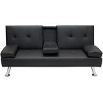 futon couch best choice products modern faux leather futon sofa bed fold up ZXXJIAG