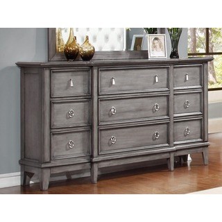 grey dressers lyke home stassi grey metal, pine, veneer 9-drawer dresser WAKRYFQ