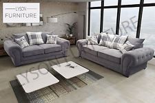 grey sofas verona sofa set 3+2 chesterfield fabric silver or graphite grey HCXNSUM