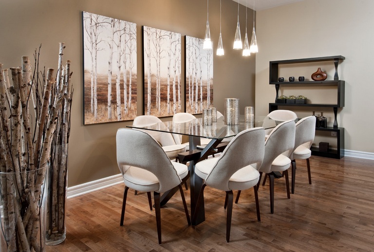 impressive dining room wall decor with brown paint and modern wall VAZWGAX