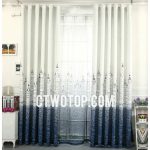 ivory and dark blue modern ready made insulated nautical curtains EPXOXEH