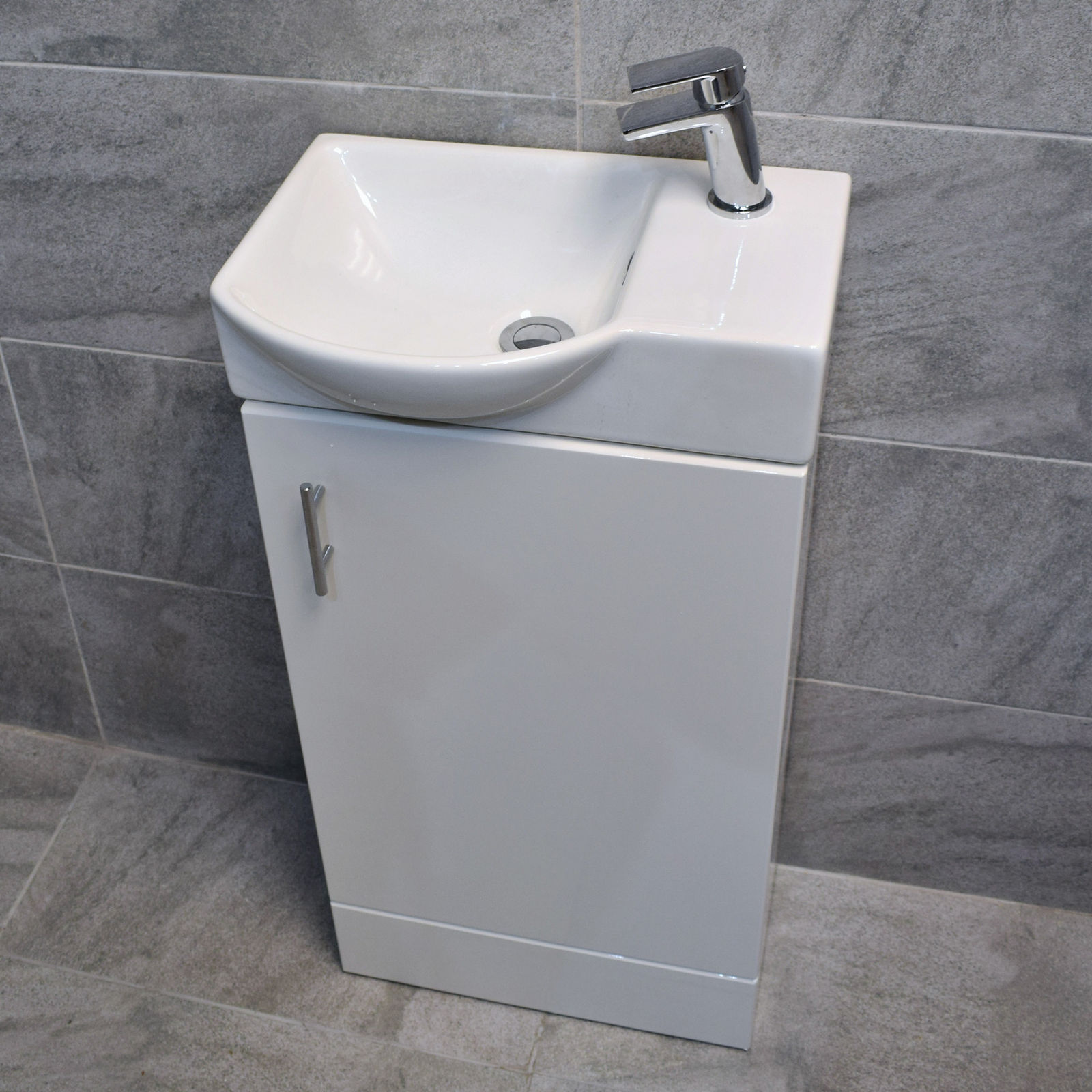 karla 450mm white compact cloakroom vanity unit / with optional tap MMRYYFP