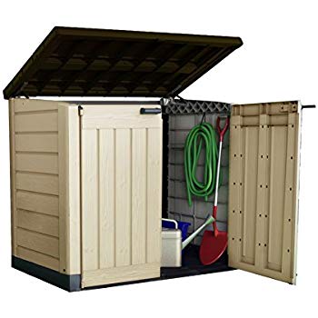 keter store-it out max outdoor plastic garden storage shed, beige and LWMLTZO