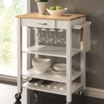 kitchen carts white/natural kitchen cart with butcher block top by coaster BPQQFYT