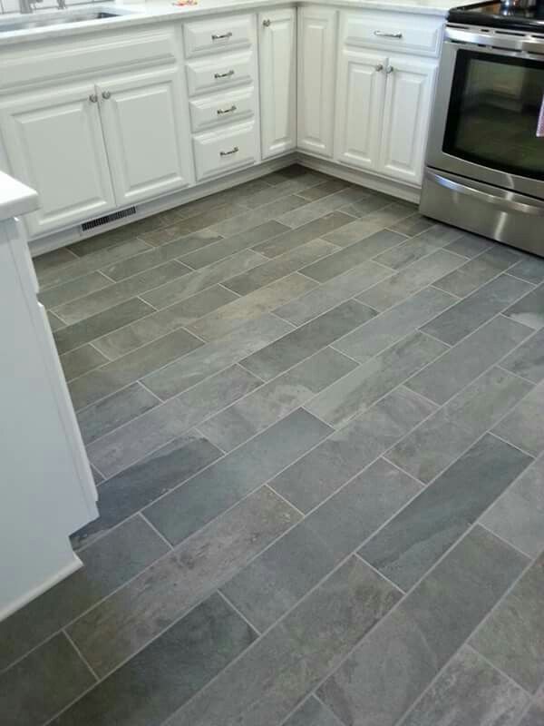 Kitchen Flooring with Tiles that Look Like Wood