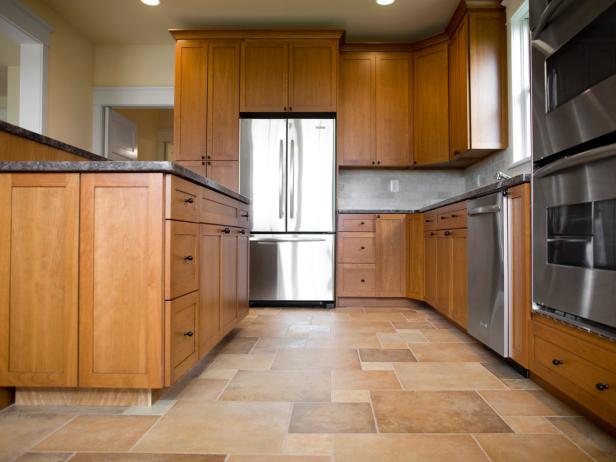kitchen flooring with tiles spacious kitchen with wood and tile DBVSXOJ