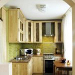 kitchen idea for small space small kitchen with green tile backsplash FBRDTXC