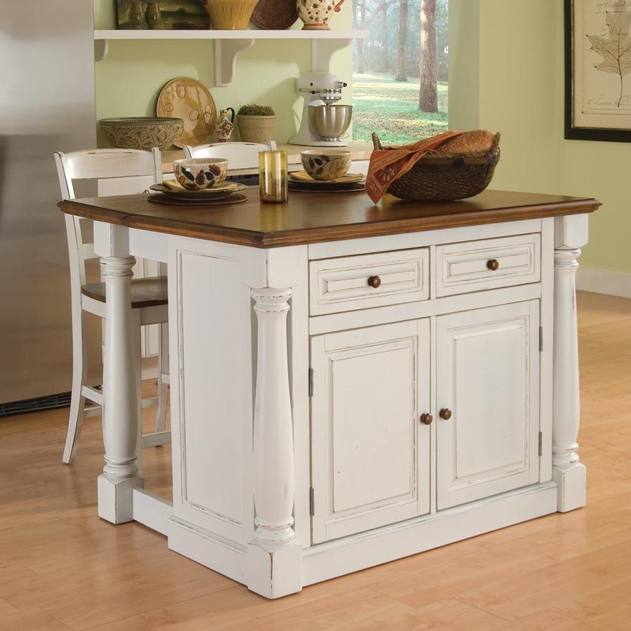 kitchen island home styles white midcentury kitchen islands 2-stools SLFJUBD