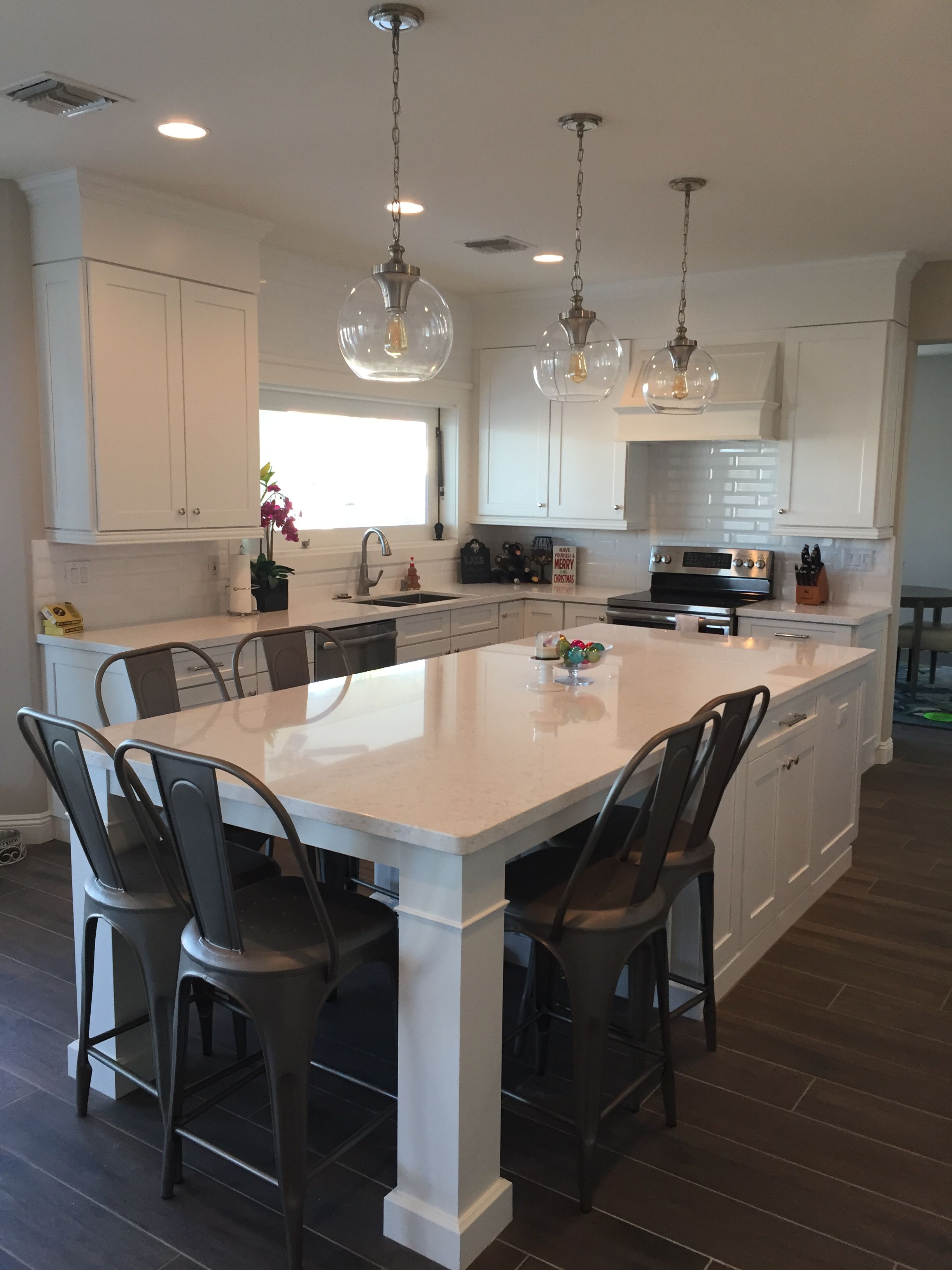 kitchen island with seating white shaker waypoint cabinets designed by: nathan hoffman wonder if we MMXRUZX