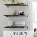 kitchen shelves diy open shelving - ikea hack - lemonthistle.com DTBHUQZ