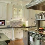 kitchen wall cabinets white transitional chef kitchen with stainless range HDDHAPC