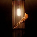 lamp shade twisted lasercut wooden lampshade no.1 LSOSPTM