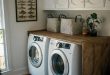 laundry room decor rustic wood crate laundry counter HCPKOFA