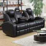 leather recliner sofa black leather power reclining sofa AKEIWXV