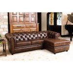 leather sectional sofas abbyson tuscan tufted top grain leather chaise sectional TOCVIZW