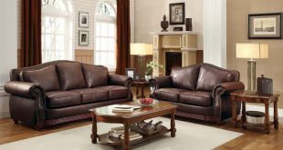 leather sofa set homelegance midwood bonded leather sofa collection - dark brown EKAJNEZ