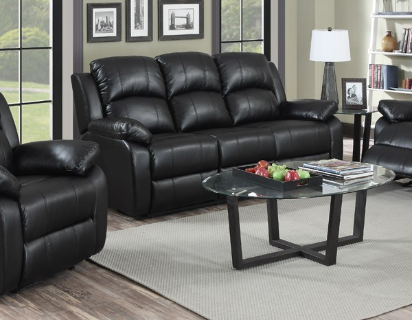 leather sofa set jordan 3 + 1 + 1 seater black recliner leather sofa TTOOYKU