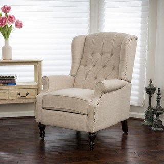 living room chairs christopher knight home walter light beige fabric recliner club chair (5 OJPCULA
