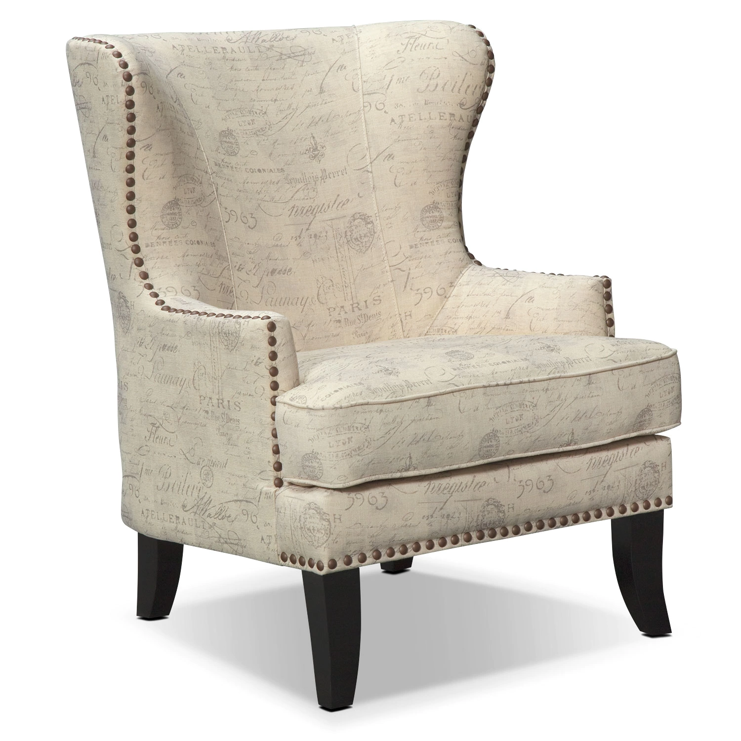 living room chairs marseille accent chair - cream and black TLUNBLA