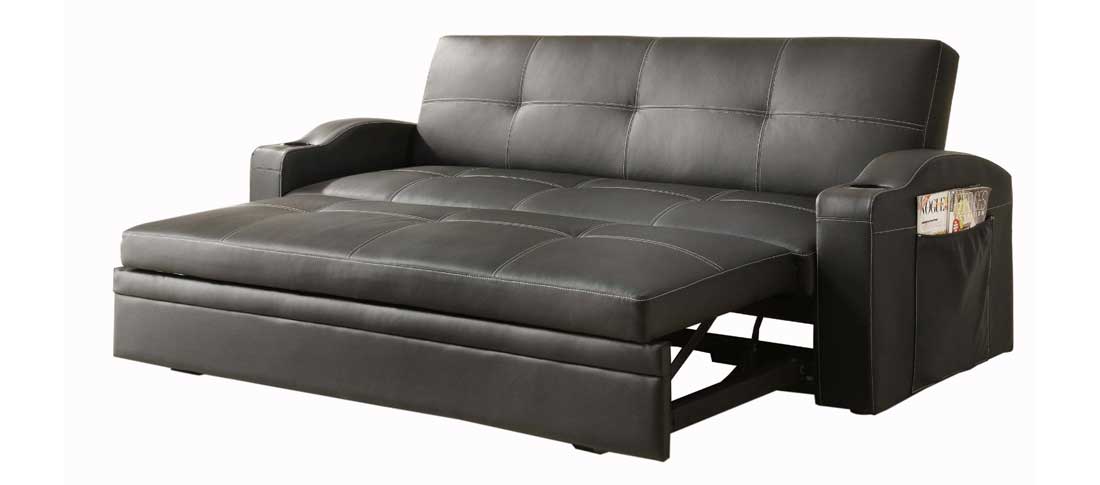 master pull out couch homelegance 4803blk black bi cast vinyl convertible NLEKZLT
