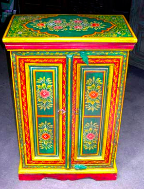 mexican furniture painted cabinet looks like russia scarf or panski egg KDMIWLT