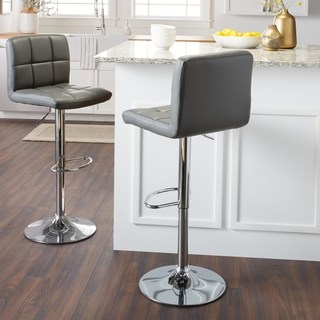 modern bar stools clay alder home galena chrome and faux leather height-adjustable barstools YYVOLBL