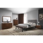 modern bedroom sets modrest gibson modern grey u0026 walnut bedroom set LPETXHL