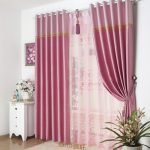 modern patterned pink floral window curtains design LZGOGVT
