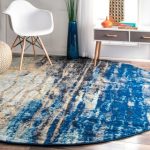 modern round rugs oliver u0026 james mika abstract blue vintage rug - 8u0027 round RNUXMZD