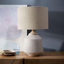 modern table lamps roar + rabbit™ ripple ceramic table lamp - large (white) ... UBRXZZL