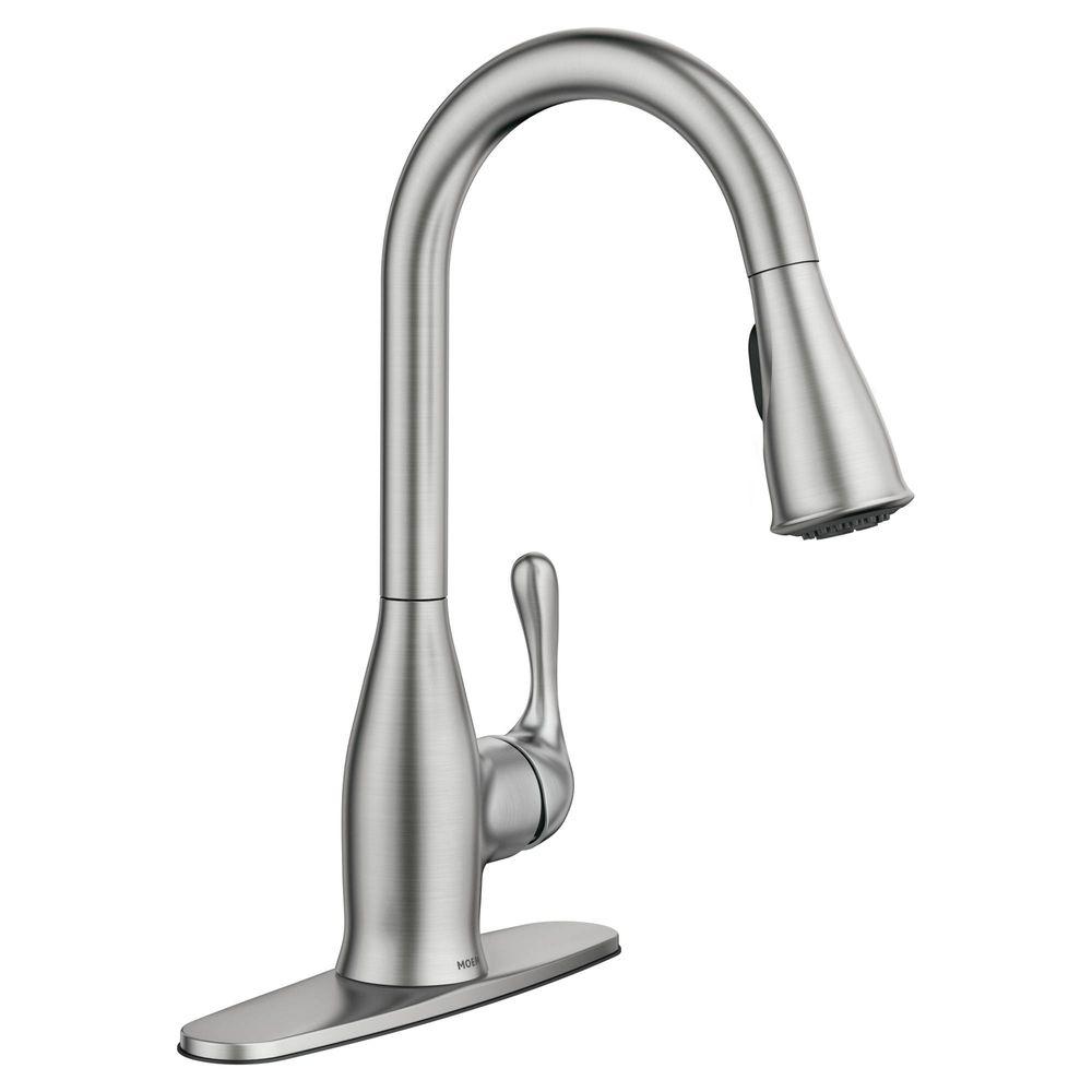 moen kaden single-handle pull-down sprayer kitchen faucet with reflex and ULYGBVK