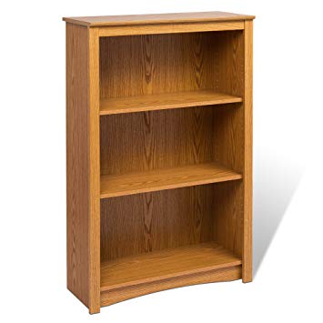 oak bookcase amazon.com: prepac oak 4-shelf bookcase: kitchen u0026 dining WNOZHLM