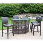 oakland living all weather wicker half round patio bar set - FHFJZDG