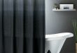 ombre black shower curtain + reviews | cb2 NDKJBHV
