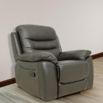 one seater manual recliner sofa in half leather dark brown colour VWMMVBZ