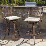 outdoor bar stools amazon.com : sierra outdoor cast aluminum swivel bar stools w/cushion (set MTXAJVR